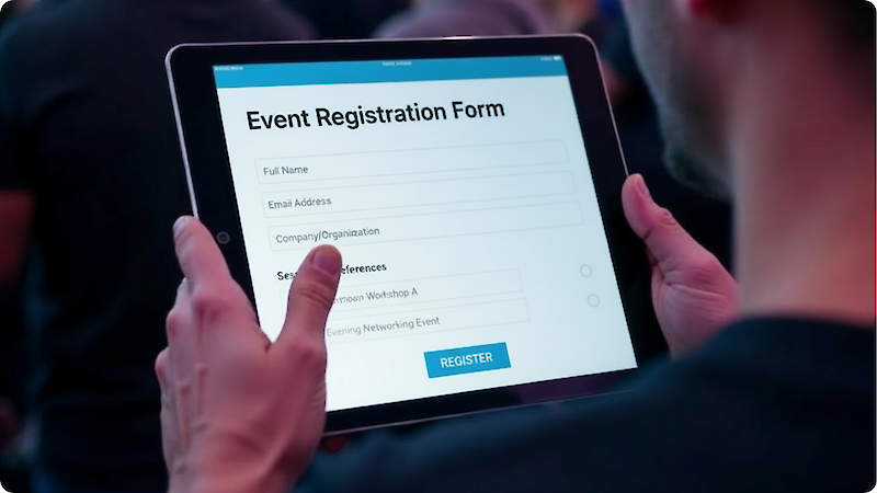 Launch Registration in 20 Minutes Go live in minutes, not days.&nbsp;Stop waiting on developers. Create extended registration forms with conditional logic, payment integration, and custom branding &mdash; embed directly on your site without writing a single line of code. ✓ GDPR-compliant data collection built in &nbsp;